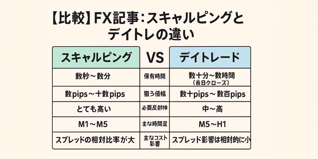 スキャルピングとデイトレの違い
